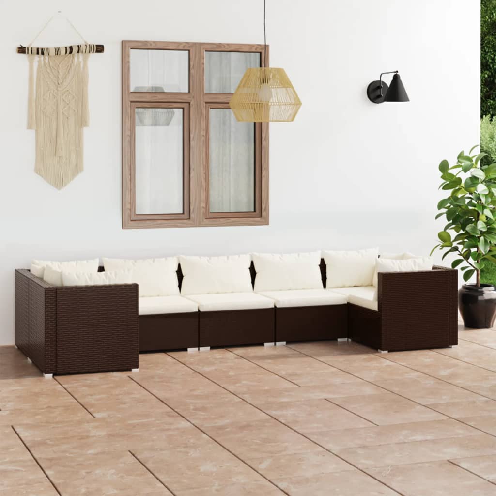 8720286986585_m_en_hd_1 vidaXL 7 Piece Garden Lounge Set with Cushions Poly Rattan Brown - Image 1