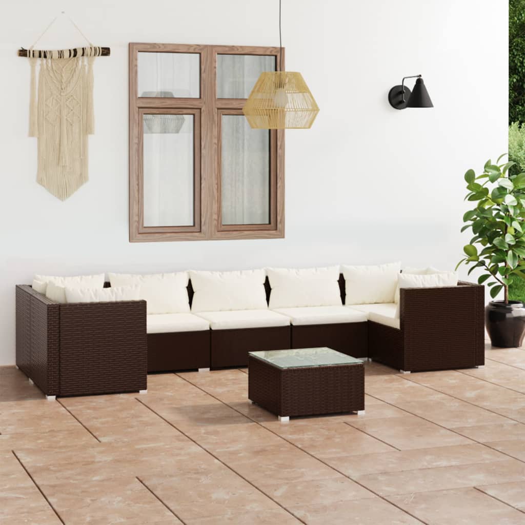 8720286986660_m_en_hd_1 vidaXL 8 Piece Garden Lounge Set with Cushions Poly Rattan Brown - Image 1