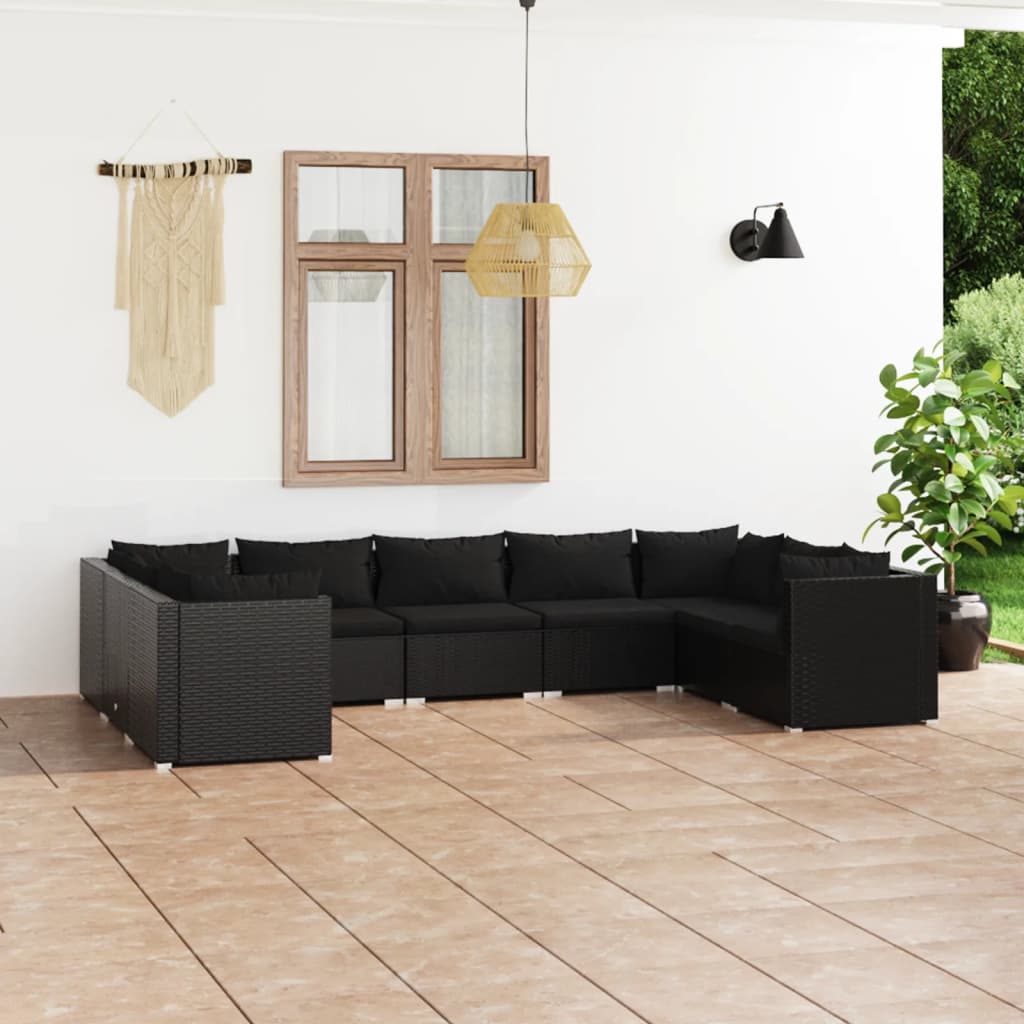 8720286986721_m_en_hd_1 vidaXL 9 Piece Garden Lounge Set with Cushions Poly Rattan Black - Image 1