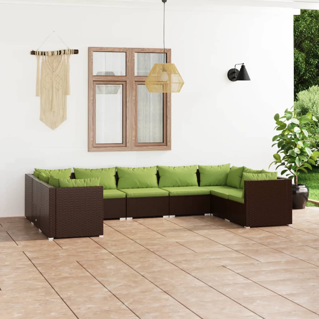 8720286986769_m_en_hd_1 vidaXL 9 Piece Garden Lounge Set with Cushions Poly Rattan Brown - Image 1