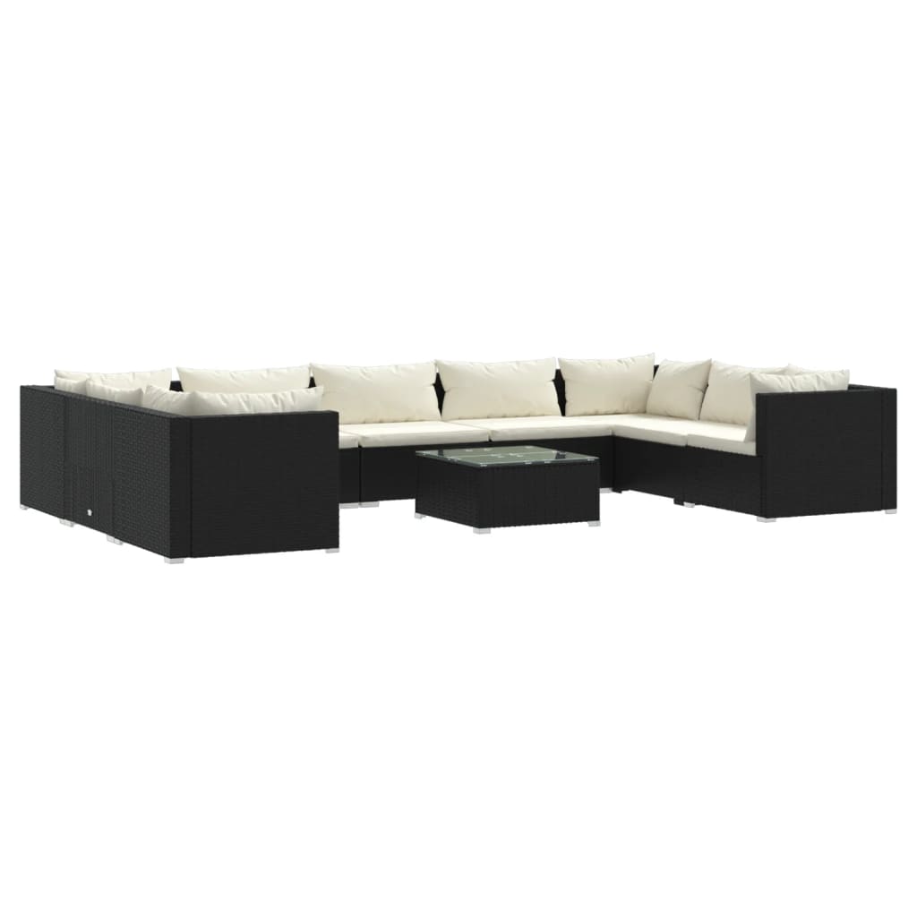 8720286986790_a_en_hd_1 vidaXL 10 Piece Garden Lounge Set with Cushions Poly Rattan Black - Image 2