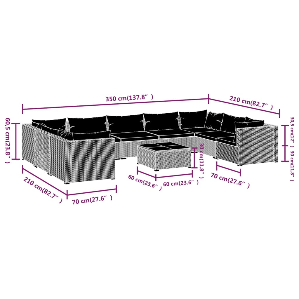 8720286986790_g_en_hd_7 vidaXL 10 Piece Garden Lounge Set with Cushions Poly Rattan Black - Image 9