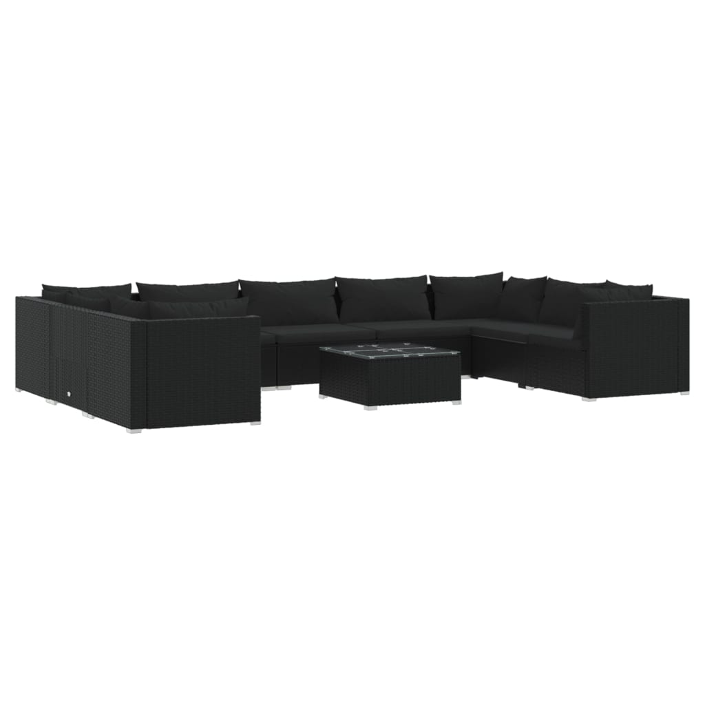 8720286986806_a_en_hd_1 vidaXL 10 Piece Garden Lounge Set with Cushions Poly Rattan Black - Image 2