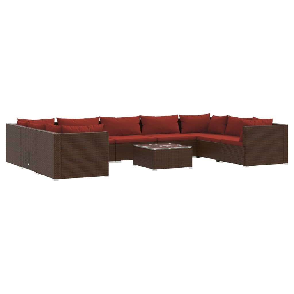 8720286986837_a_en_hd_1 vidaXL 10 Piece Garden Lounge Set with Cushions Poly Rattan Brown - Image 2