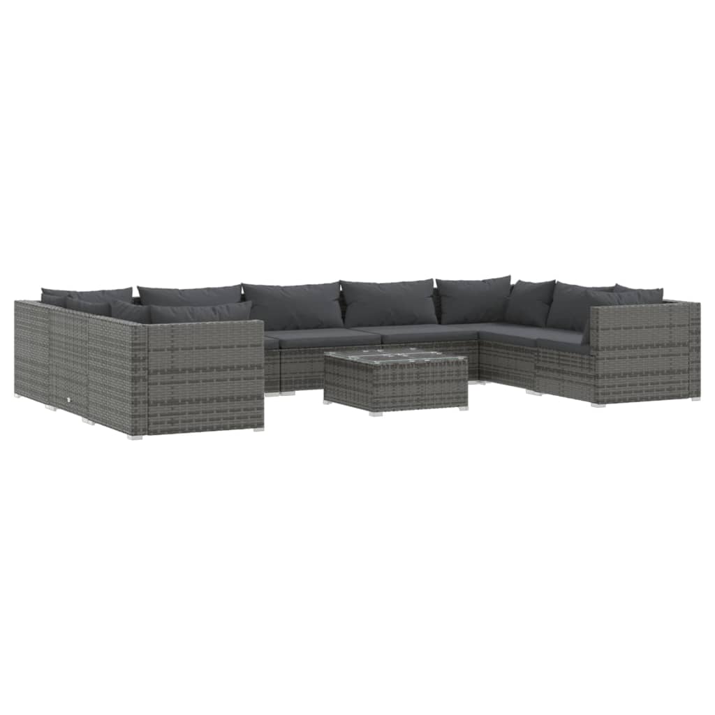 8720286986851_a_en_hd_1 vidaXL 10 Piece Garden Lounge Set with Cushions Poly Rattan Grey - Image 2