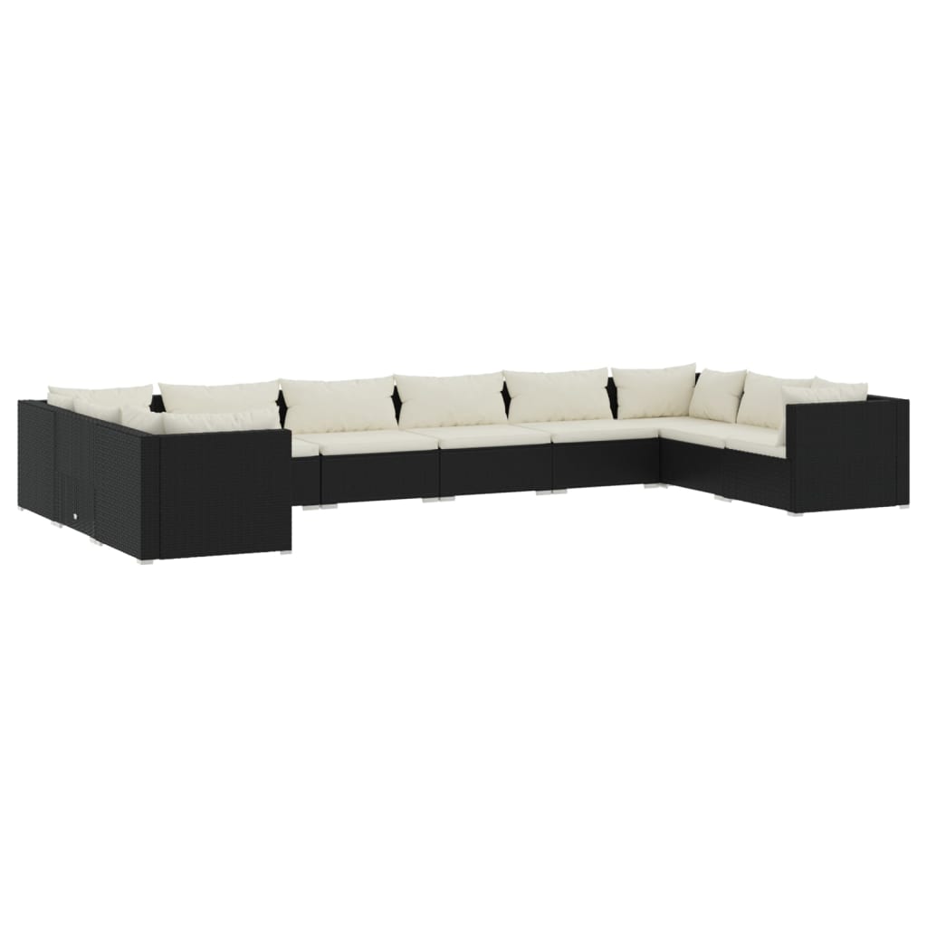 8720286986875_a_en_hd_1 vidaXL 10 Piece Garden Lounge Set with Cushions Poly Rattan Black - Image 2