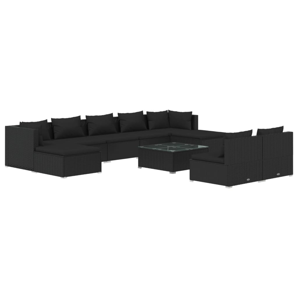 8720286987124_a_en_hd_1 vidaXL 10 Piece Garden Lounge Set with Cushions Black Poly Rattan - Image 2