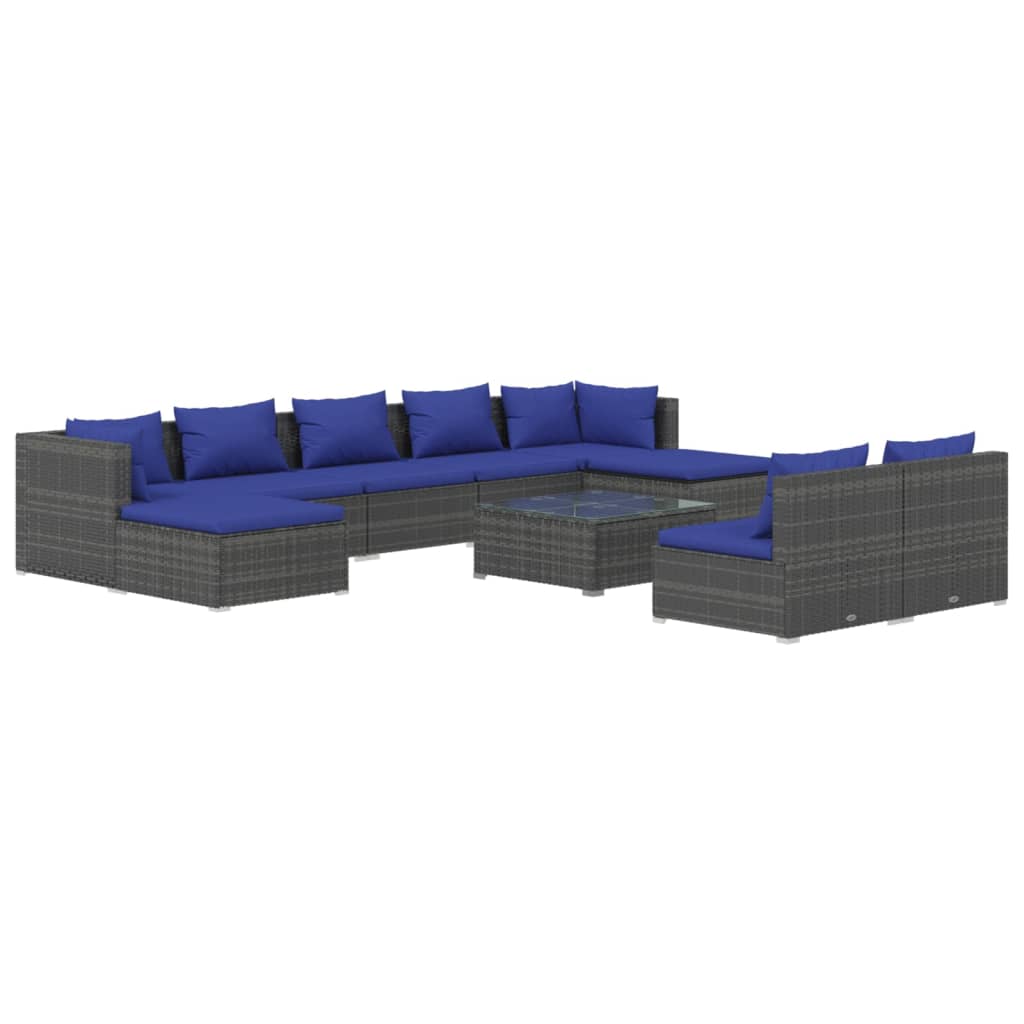 8720286987186_a_en_hd_1 vidaXL 10 Piece Garden Lounge Set with Cushions Grey Poly Rattan - Image 2