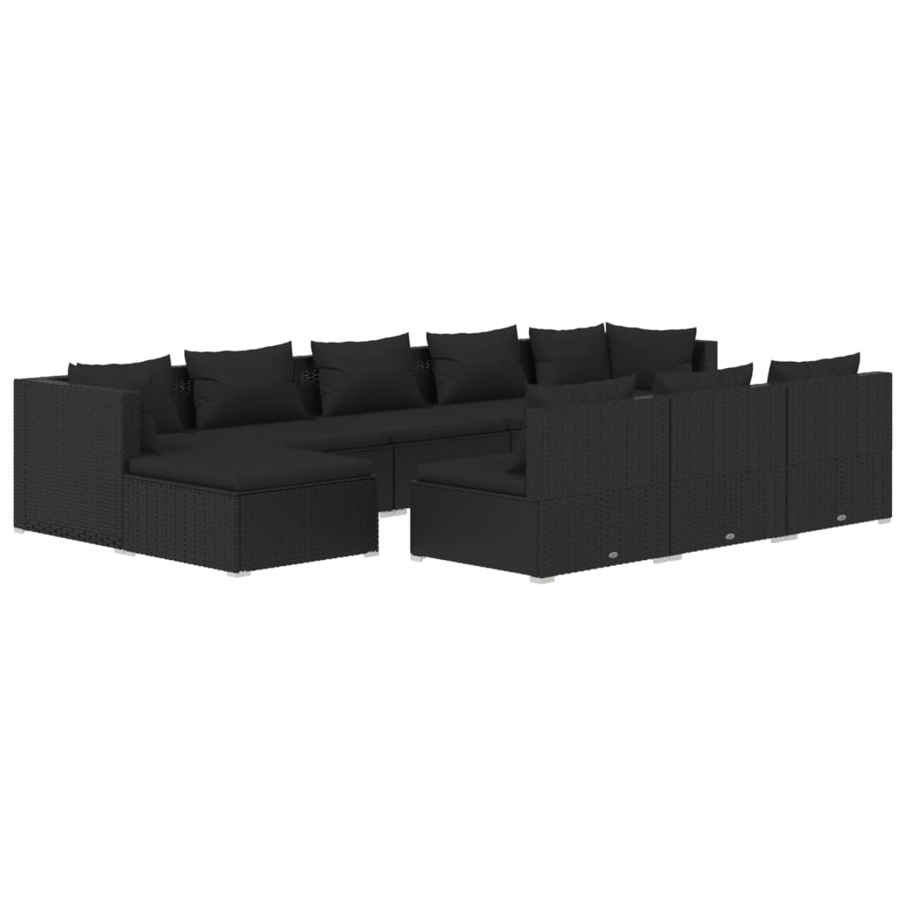 8720286987209_a_en_hd_1 vidaXL 10 Piece Garden Lounge Set with Cushions Black Poly Rattan - Image 2