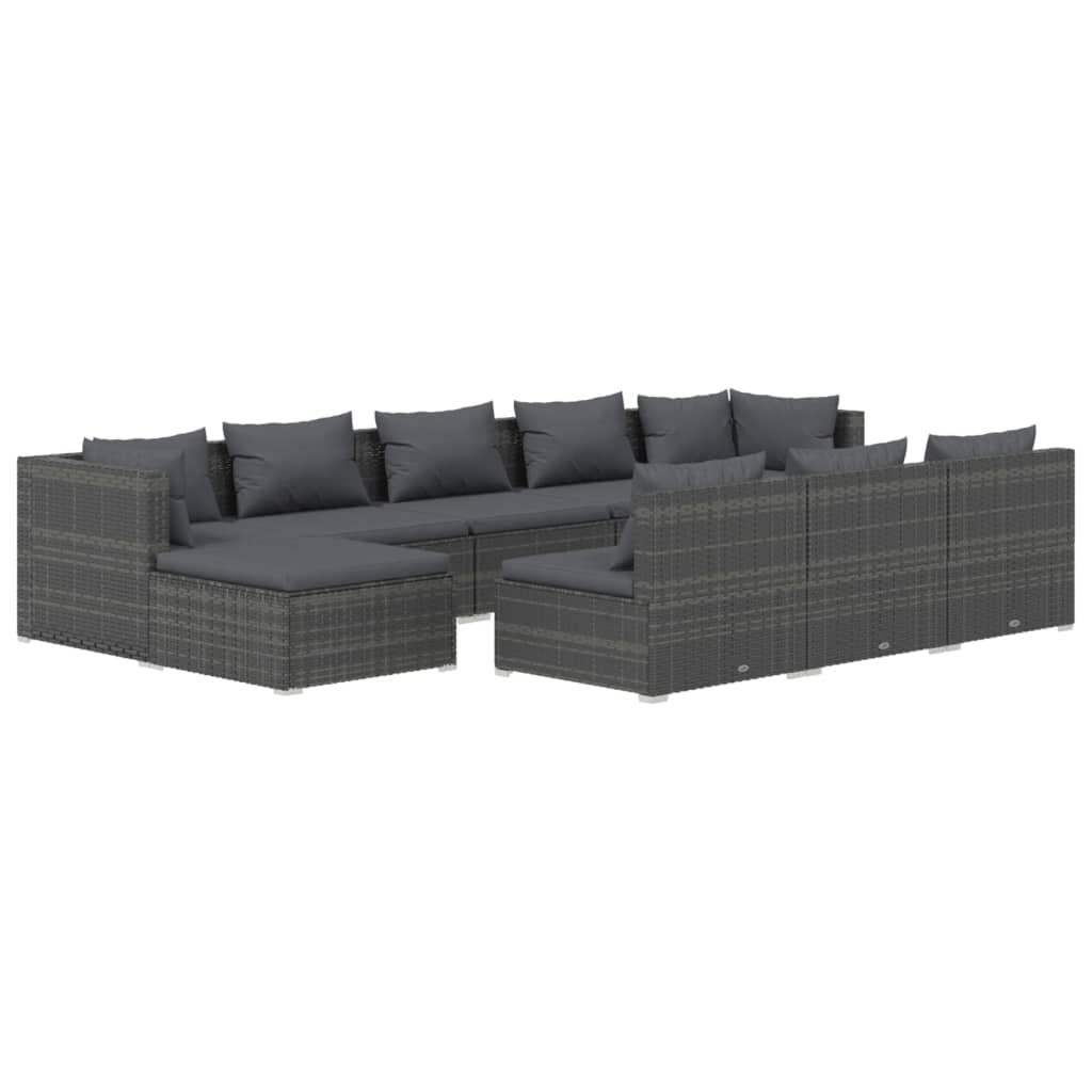 8720286987254_a_en_hd_1 vidaXL 10 Piece Garden Lounge Set with Cushions Grey Poly Rattan - Image 2