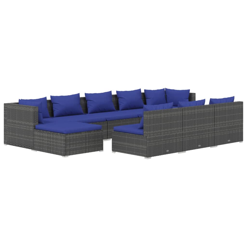 8720286987261_g_en_hd_1 vidaXL 10 Piece Garden Lounge Set with Cushions Grey Poly Rattan - Image 3