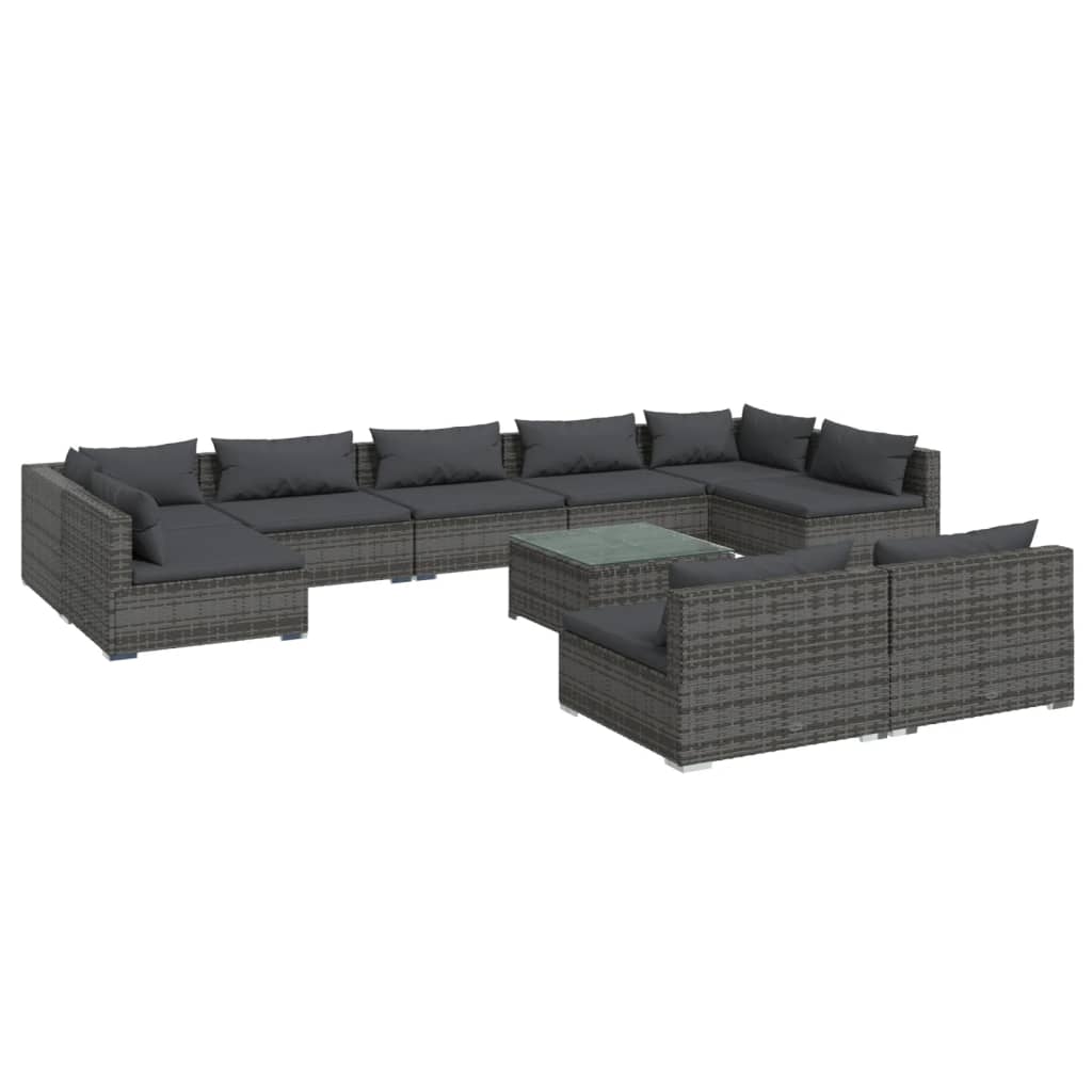 8720286987414_a_en_hd_1 vidaXL 10 Piece Garden Lounge Set with Cushions Grey Poly Rattan - Image 2