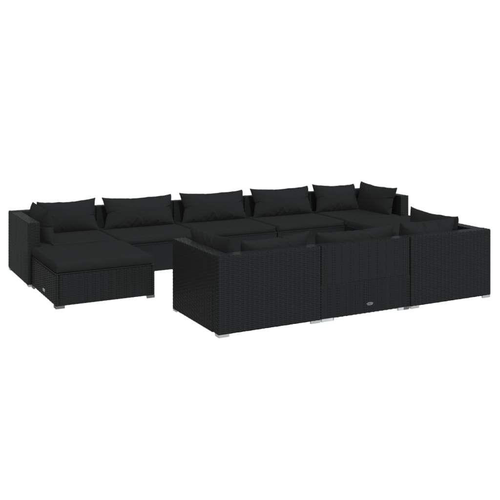 8720286987445_a_en_hd_1 vidaXL 10 Piece Garden Lounge Set with Cushions Black Poly Rattan - Image 2