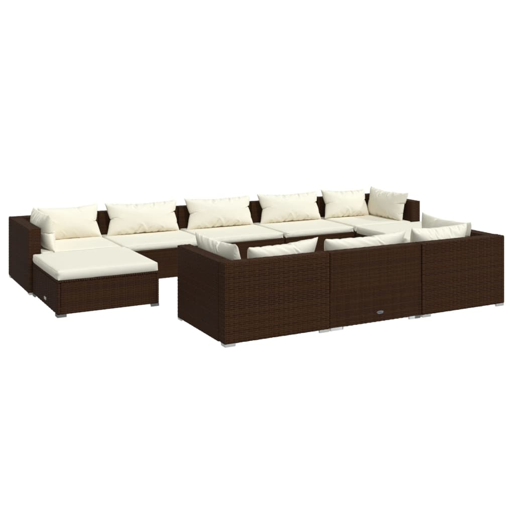 8720286987469_a_en_hd_1 vidaXL 10 Piece Garden Lounge Set with Cushions Brown Poly Rattan - Image 2