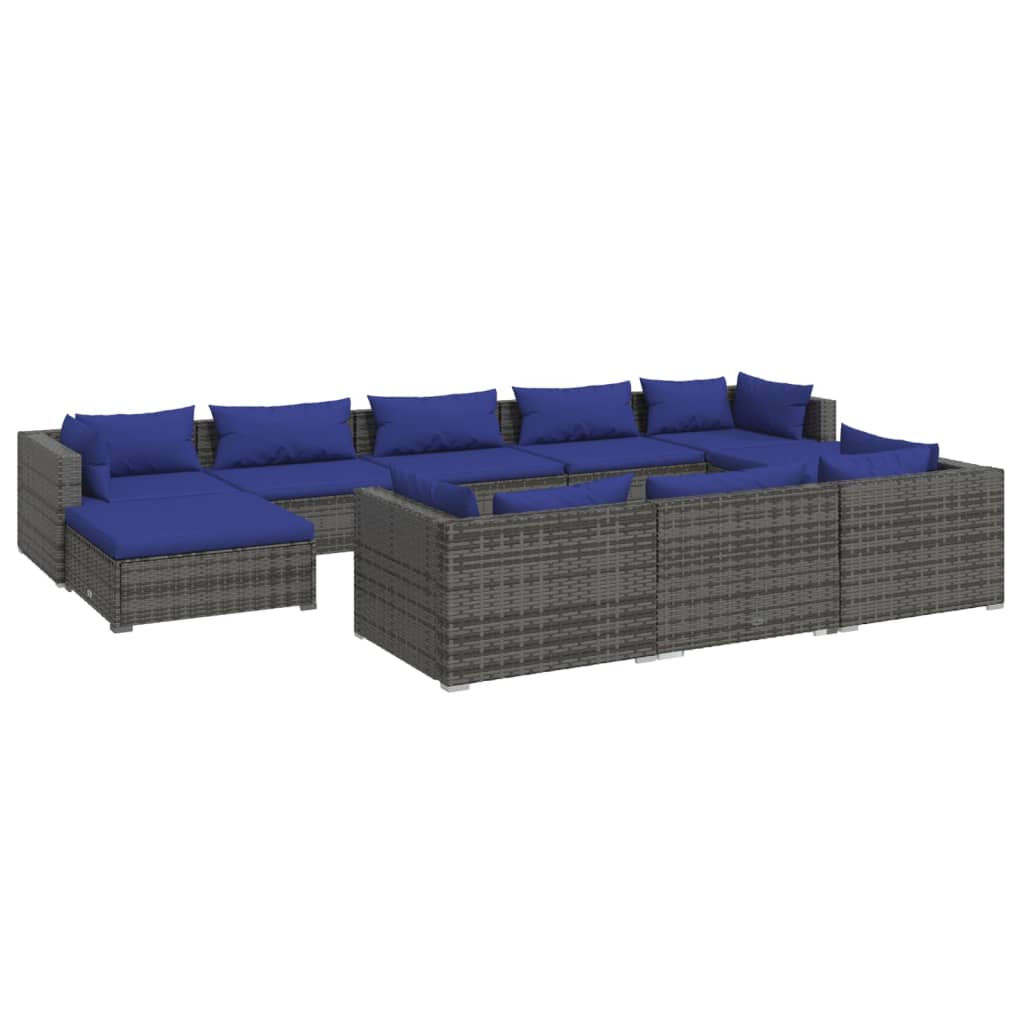 8720286987506_a_en_hd_1 vidaXL 10 Piece Garden Lounge Set with Cushions Grey Poly Rattan - Image 2