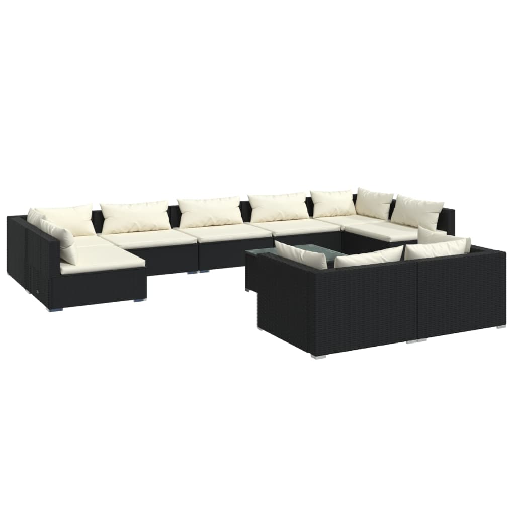 8720286987674_a_en_hd_1 vidaXL 10 Piece Garden Lounge Set with Cushions Black Poly Rattan - Image 2