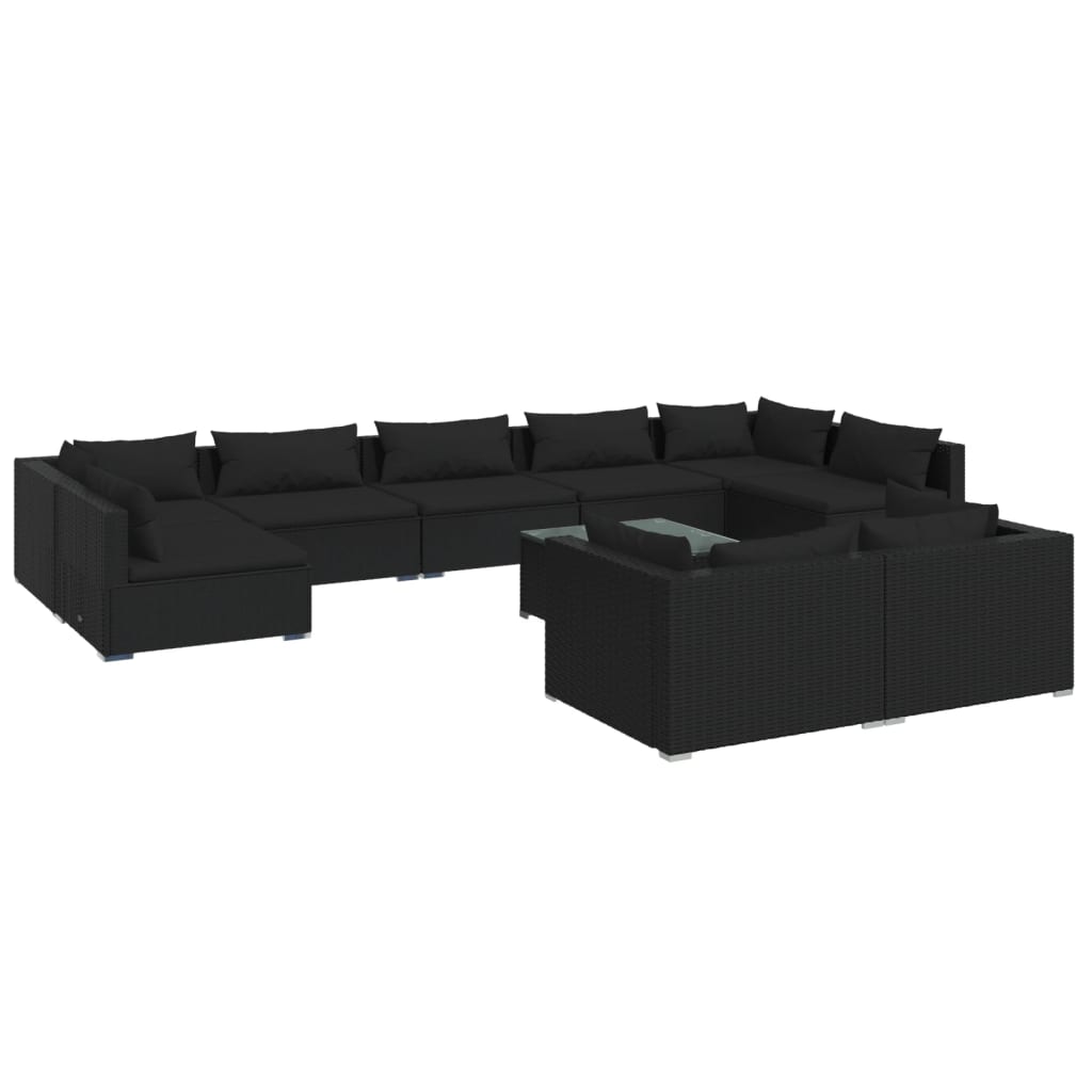 8720286987681_a_en_hd_1 vidaXL 10 Piece Garden Lounge Set with Cushions Black Poly Rattan - Image 2
