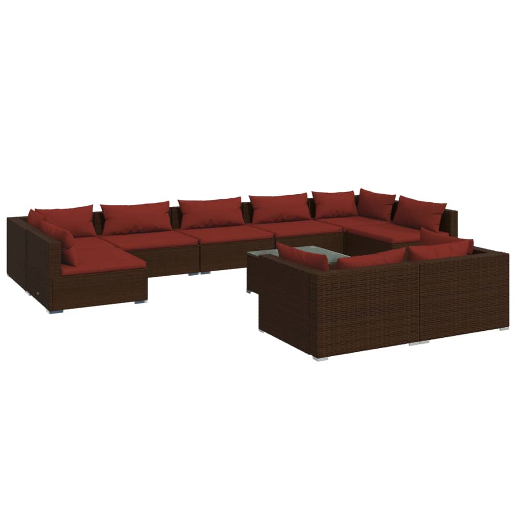 8720286987711_a_en_hd_1 vidaXL 10 Piece Garden Lounge Set with Cushions Brown Poly Rattan - Image 2