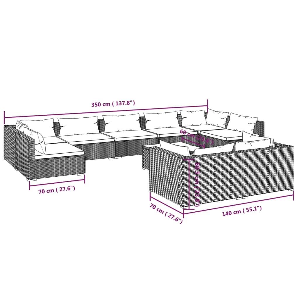 8720286987742_g_en_hd_7 vidaXL 10 Piece Garden Lounge Set with Cushions Grey Poly Rattan - Image 9