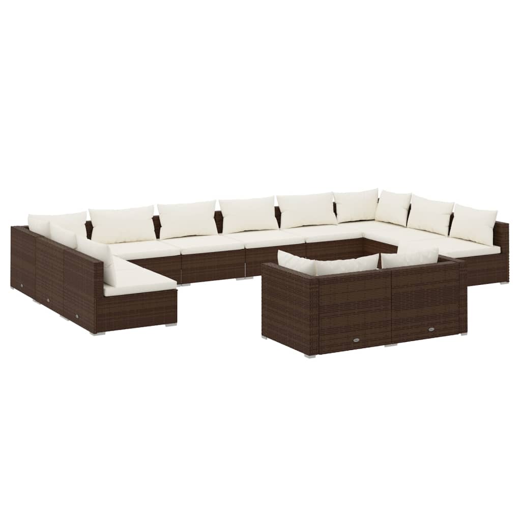 8720286987940_a_en_hd_1 vidaXL 12 Piece Garden Lounge Set with Cushions Brown Poly Rattan - Image 2