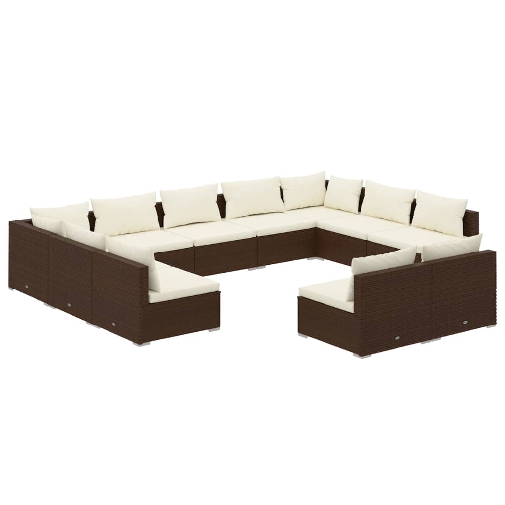 8720286988268_a_en_hd_1 vidaXL 11 Piece Garden Lounge Set with Cushions Brown Poly Rattan - Image 2