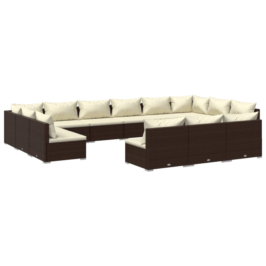 8720286988589_a_en_hd_1 vidaXL 13 Piece Garden Lounge Set with Cushions Brown Poly Rattan - Image 2