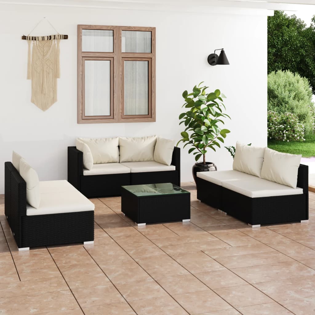 8720286989272_m_en_hd_1 vidaXL 7 Piece Garden Lounge Set with Cushions Poly Rattan Black - Image 1