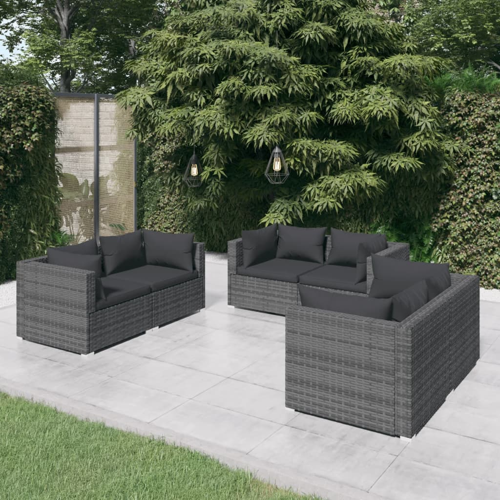 8720286990056_m_en_hd_1 vidaXL 6 Piece Garden Lounge Set with Cushions Poly Rattan Grey - Image 1