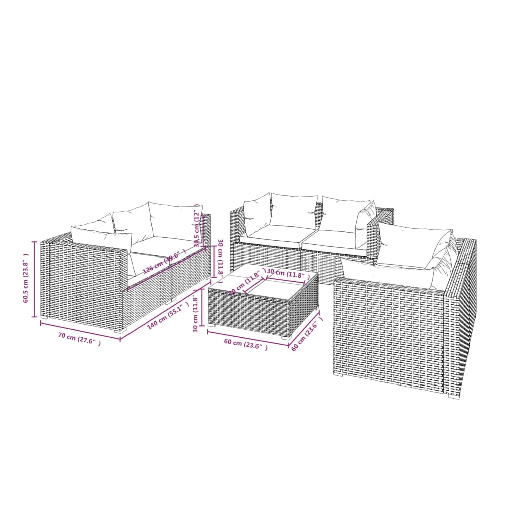 8720286990070_g_en_hd_5 vidaXL 7 Piece Garden Lounge Set with Cushions Poly Rattan Black - Image 7