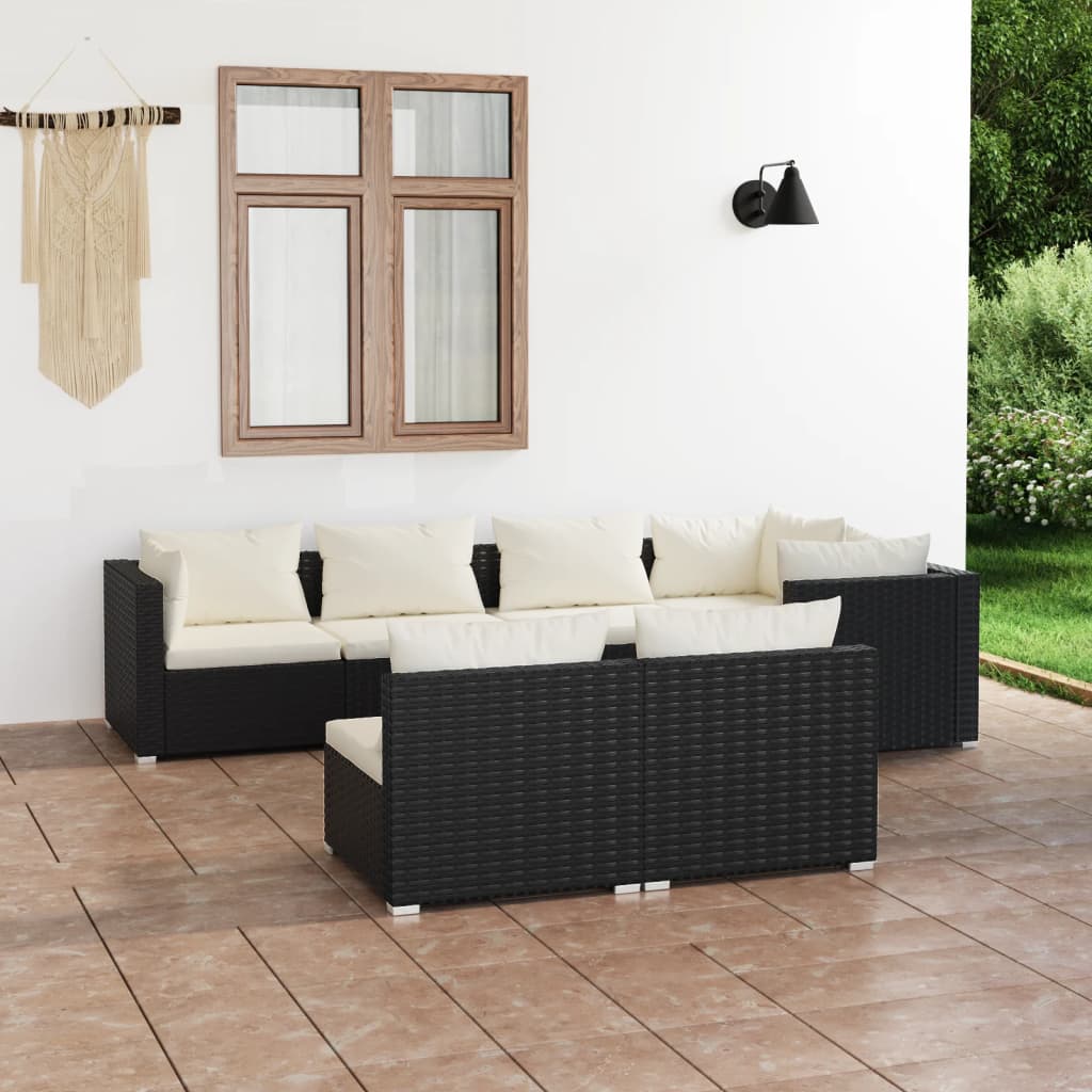 8720286990872_m_en_hd_1 vidaXL 7 Piece Garden Lounge Set with Cushions Black Poly Rattan - Image 1