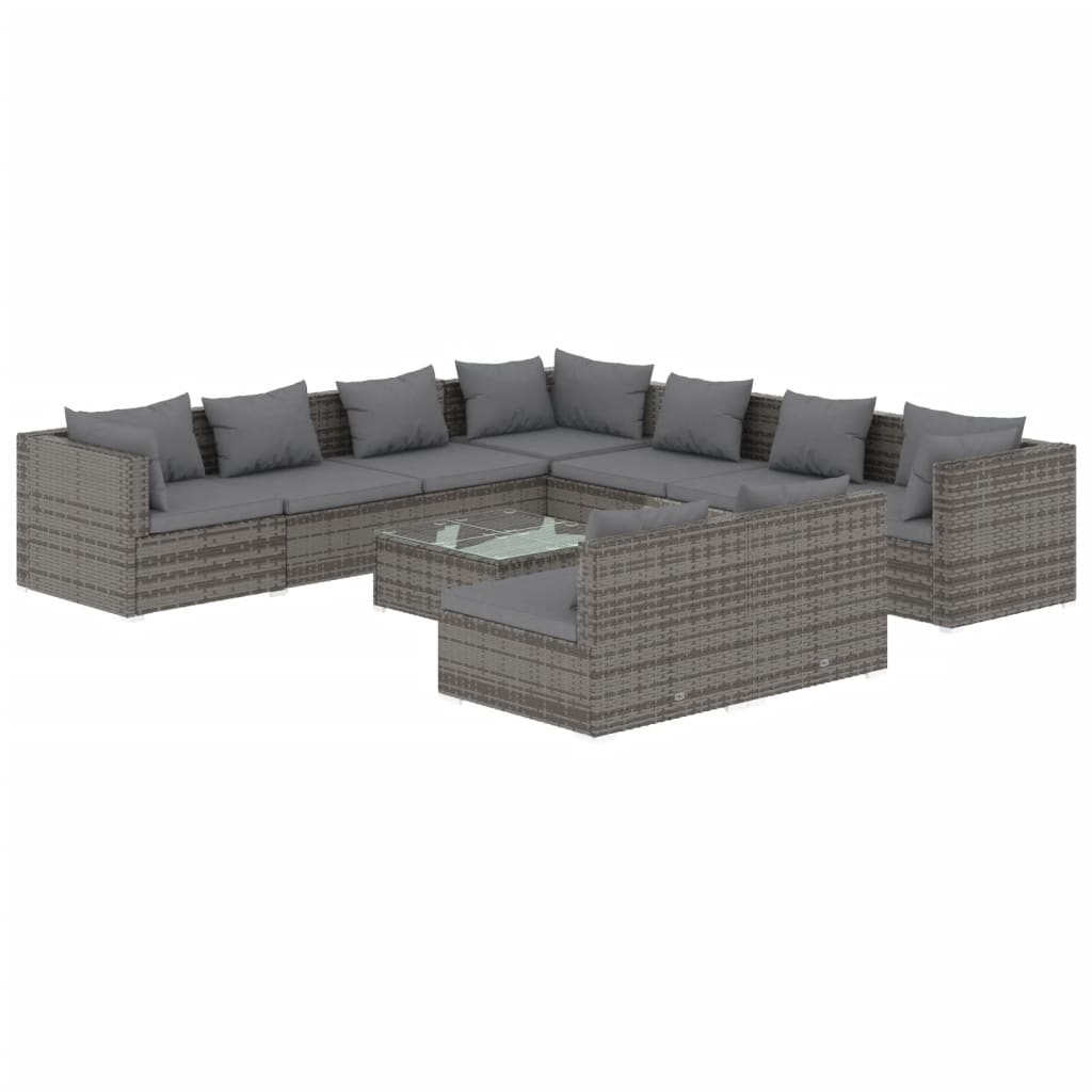 8720286991336_a_en_hd_1 vidaXL 10 Piece Garden Lounge Set with Cushions Grey Poly Rattan - Image 2