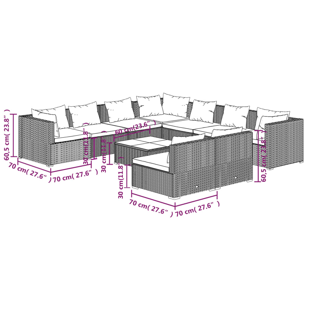 8720286991343_g_en_hd_7 vidaXL 10 Piece Garden Lounge Set with Cushions Grey Poly Rattan - Image 9
