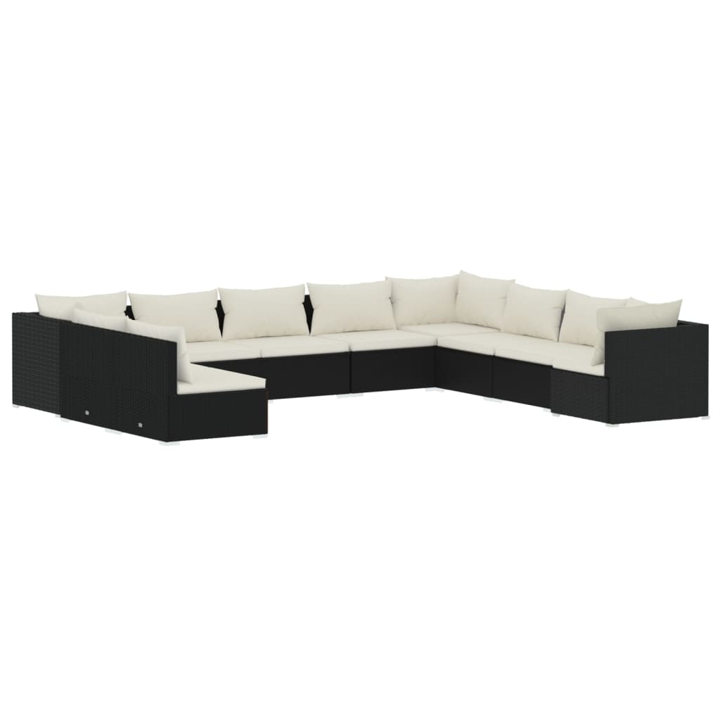 8720286991350_a_en_hd_1 vidaXL 10 Piece Garden Lounge Set with Cushions Black Poly Rattan - Image 2