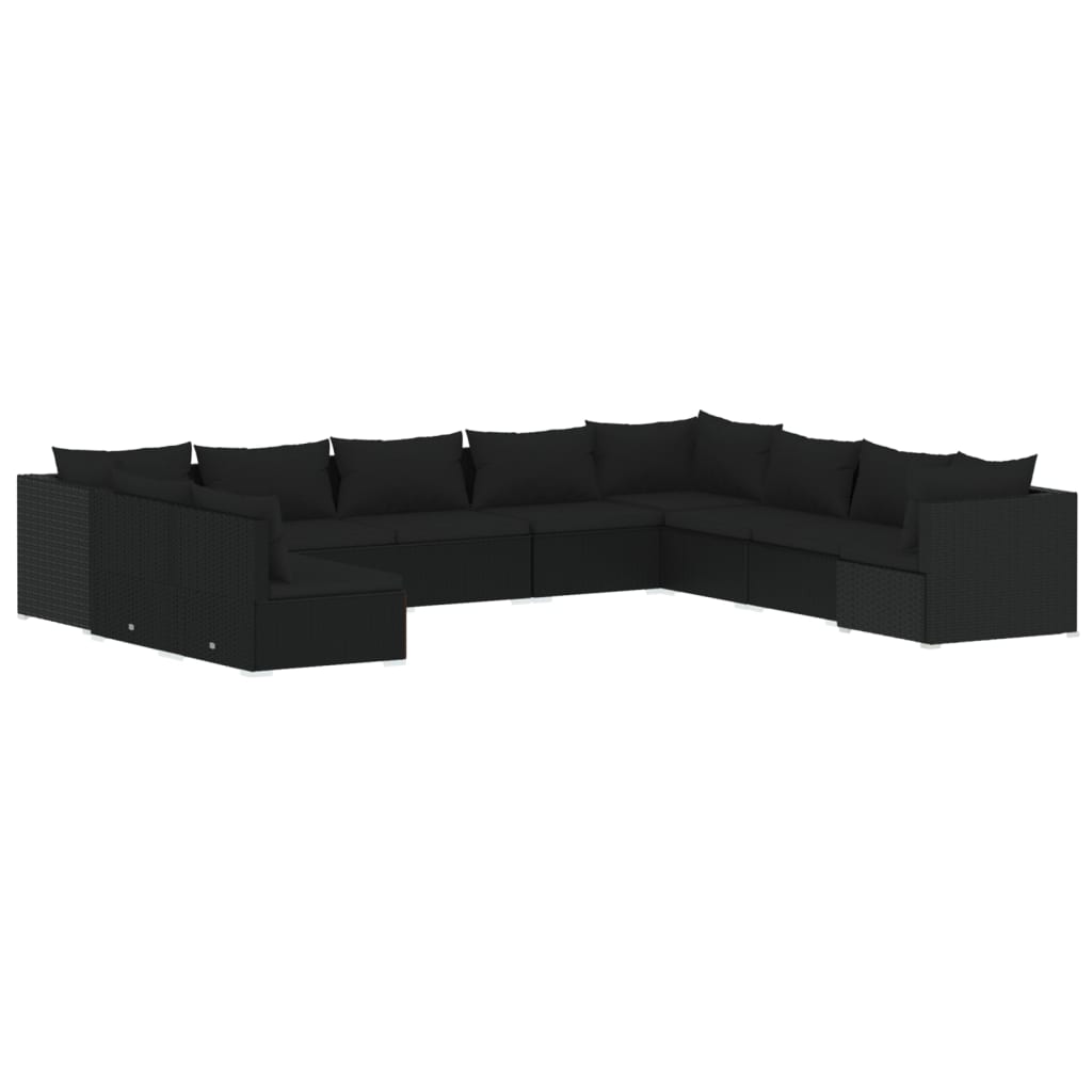 8720286991367_a_en_hd_1 vidaXL 10 Piece Garden Lounge Set with Cushions Black Poly Rattan - Image 2