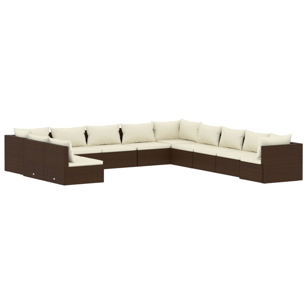 8720286991541_a_en_hd_1 vidaXL 11 Piece Garden Lounge Set with Cushions Brown Poly Rattan - Image 2
