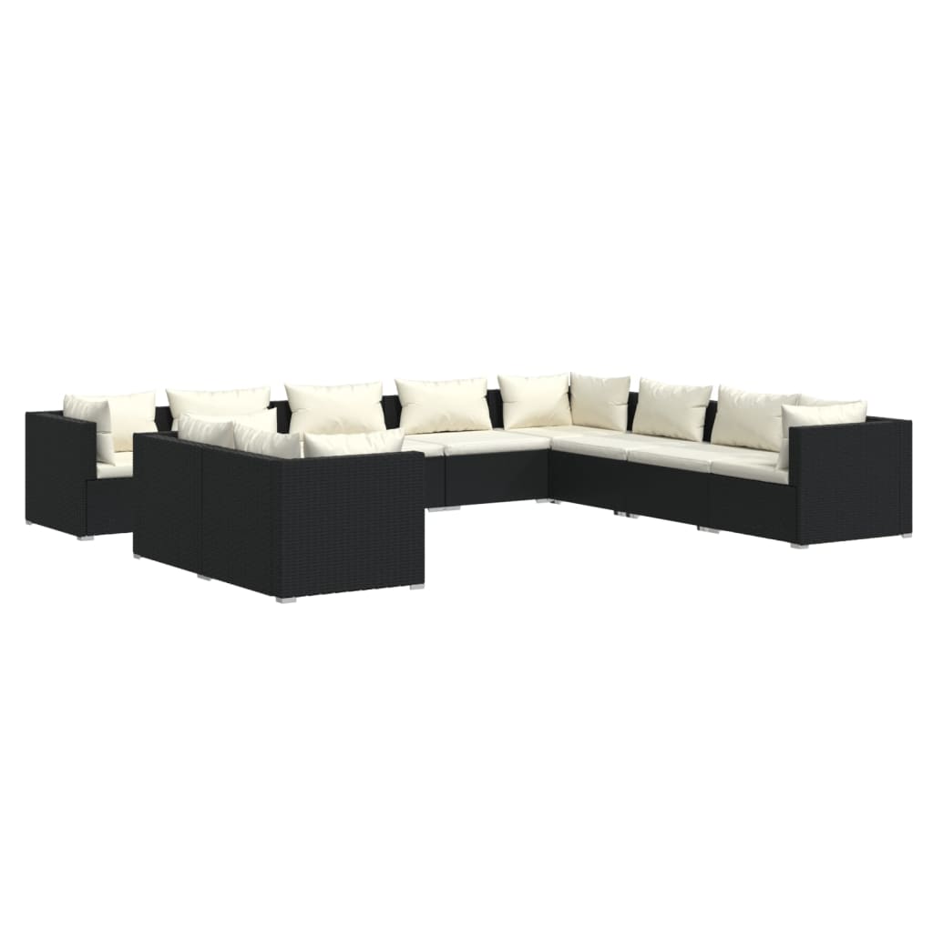 8720286992159_a_en_hd_1 vidaXL 10 Piece Garden Lounge Set with Cushions Black Poly Rattan - Image 2