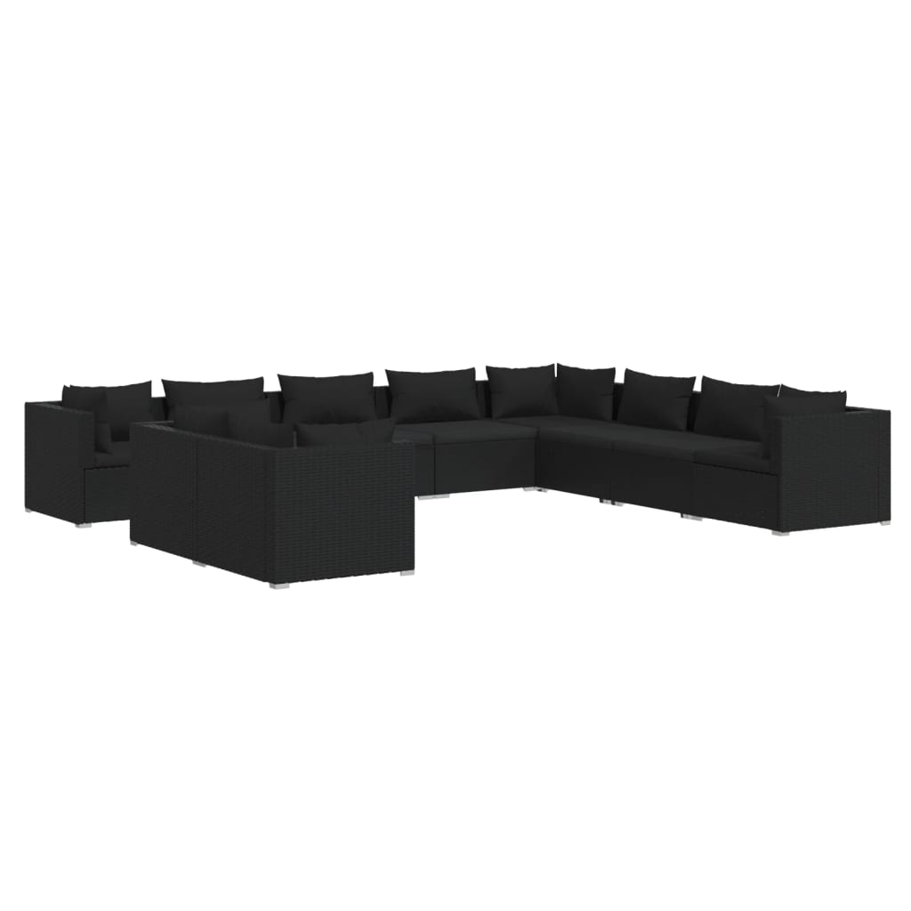 8720286992166_a_en_hd_1 vidaXL 10 Piece Garden Lounge Set with Cushions Black Poly Rattan - Image 2