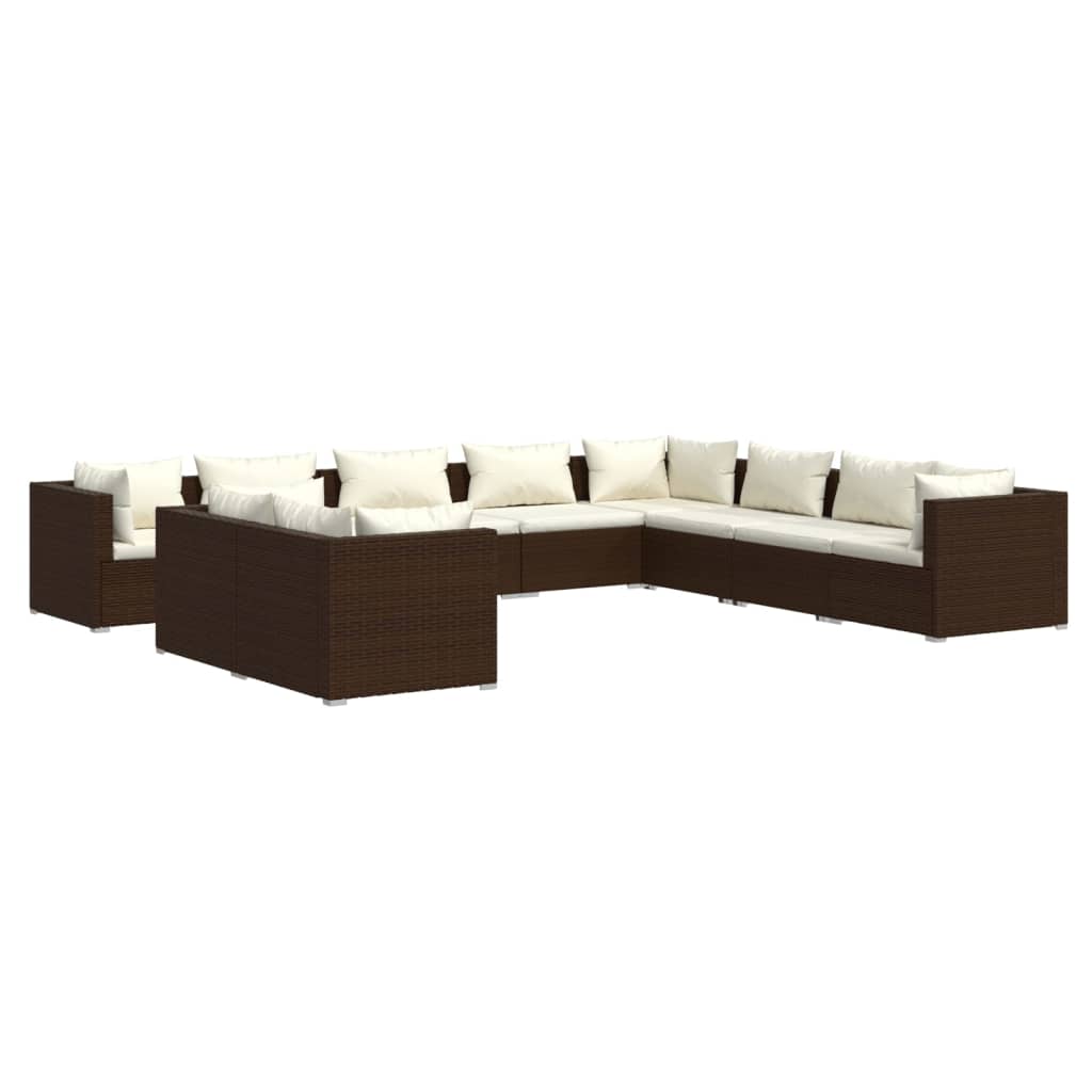 8720286992180_a_en_hd_1 vidaXL 10 Piece Garden Lounge Set with Cushions Brown Poly Rattan - Image 2