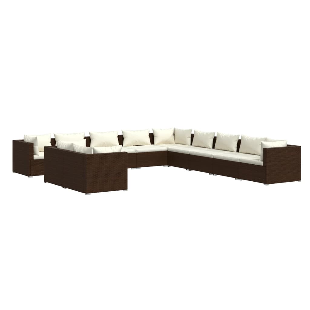 8720286992340_a_en_hd_1 vidaXL 11 Piece Garden Lounge Set with Cushions Brown Poly Rattan - Image 2