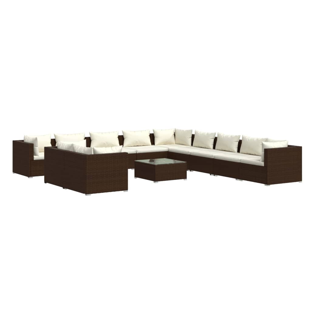 8720286992425_a_en_hd_1 vidaXL 12 Piece Garden Lounge Set with Cushions Brown Poly Rattan - Image 2