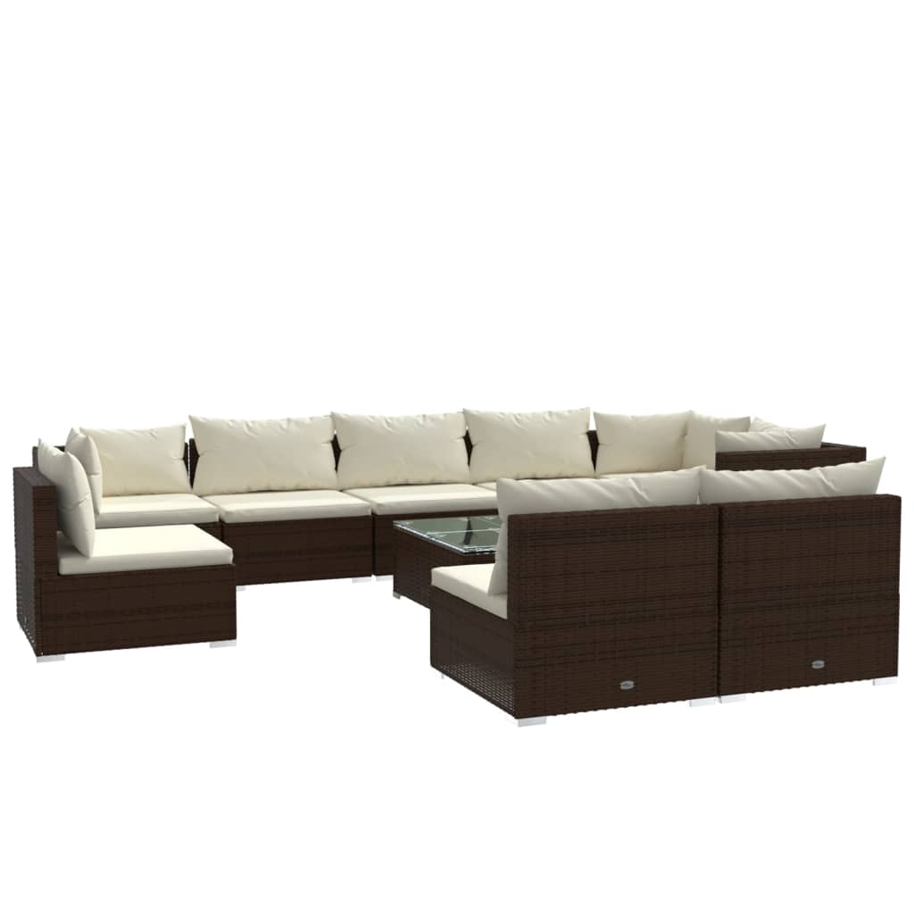 8720286992746_a_en_hd_1 vidaXL 10 Piece Garden Lounge Set with Cushions Poly Rattan Brown - Image 2