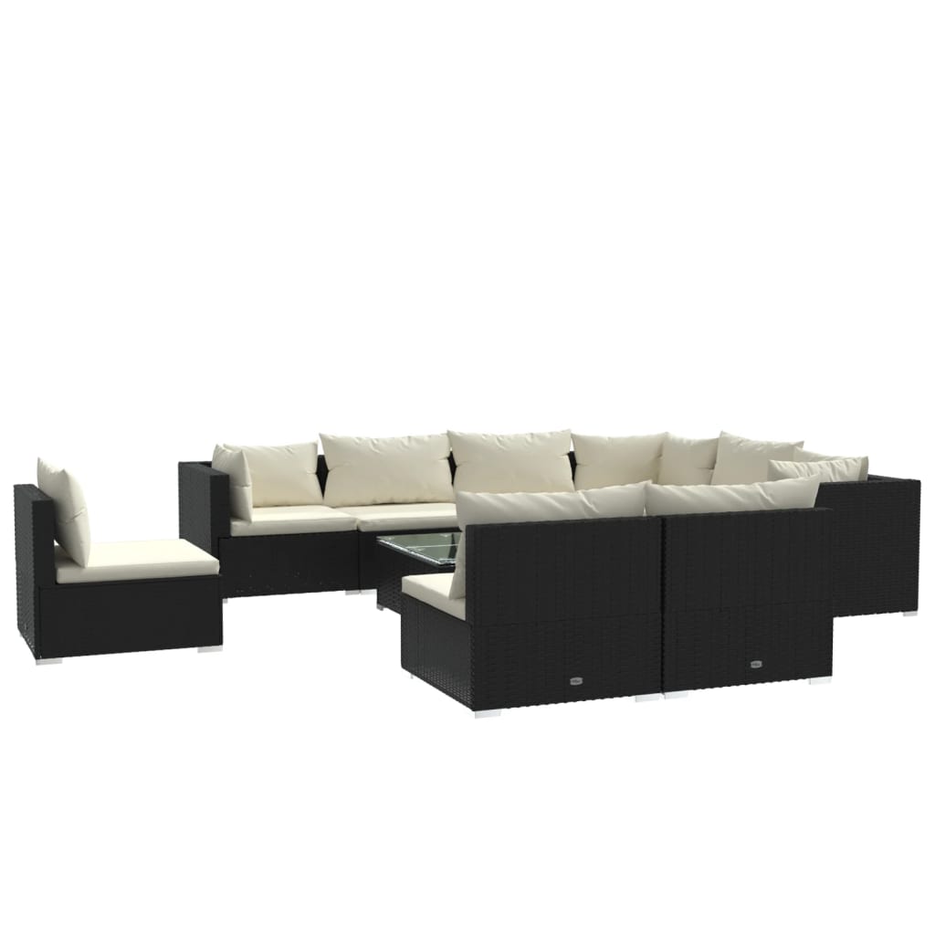8720286992876_a_en_hd_1 vidaXL 10 Piece Garden Lounge Set with Cushions Poly Rattan Black - Image 2