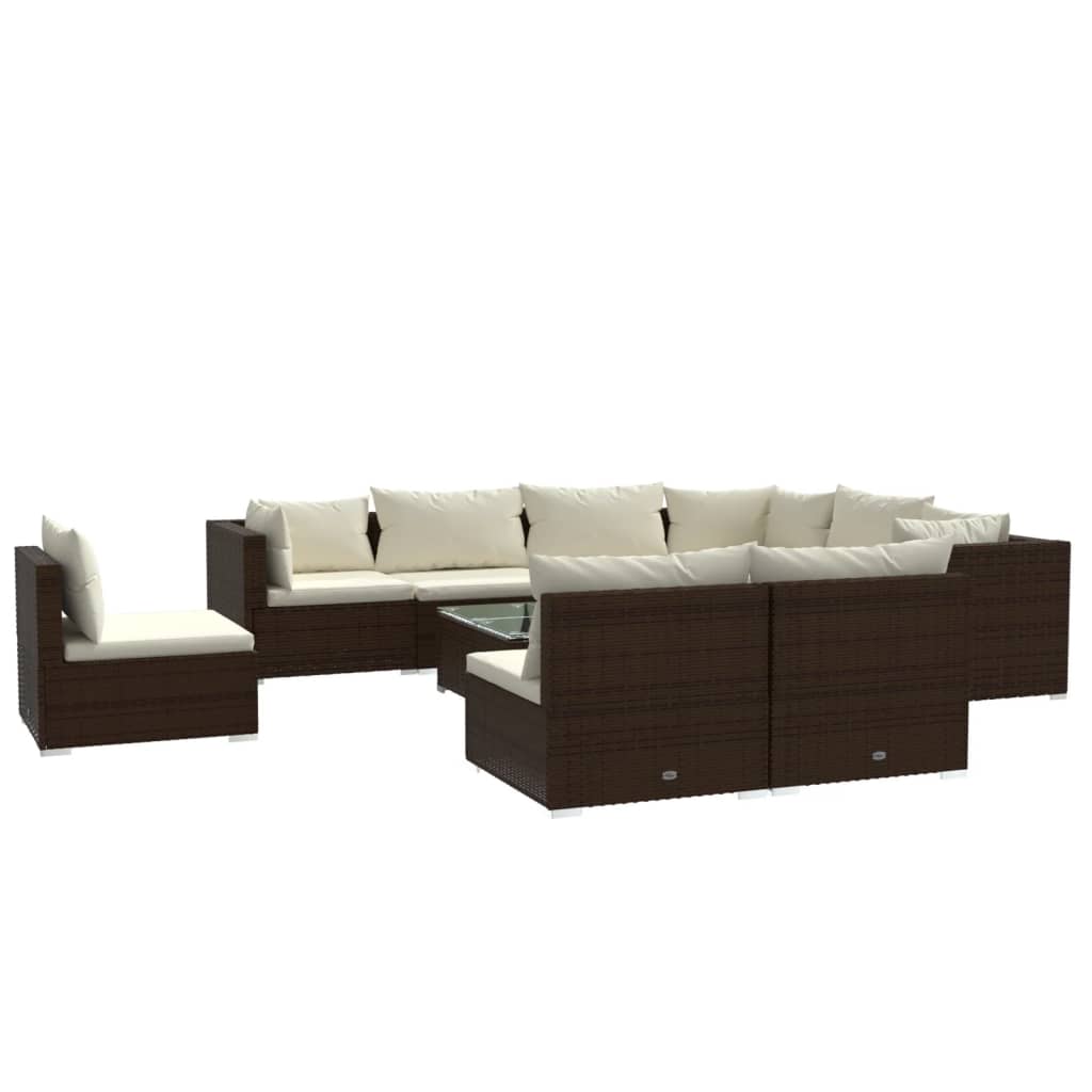 8720286992906_a_en_hd_1 vidaXL 10 Piece Garden Lounge Set with Cushions Poly Rattan Brown - Image 2