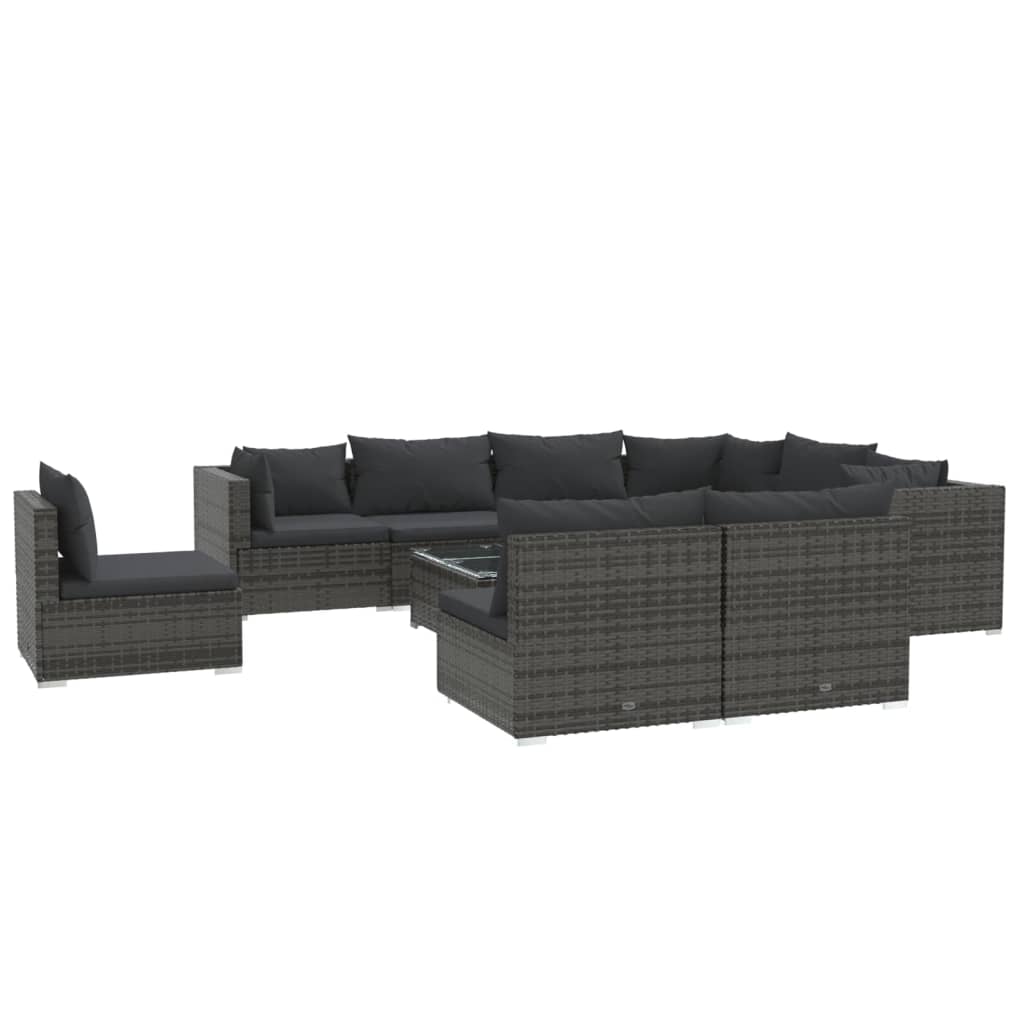 8720286992937_a_en_hd_1 vidaXL 10 Piece Garden Lounge Set with Cushions Poly Rattan Grey - Image 2