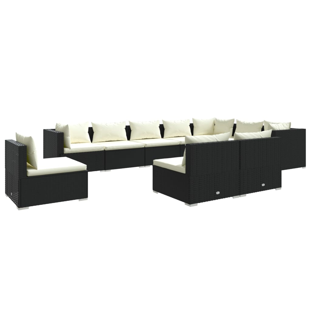 8720286992951_a_en_hd_1 vidaXL 10 Piece Garden Lounge Set with Cushions Poly Rattan Black - Image 2