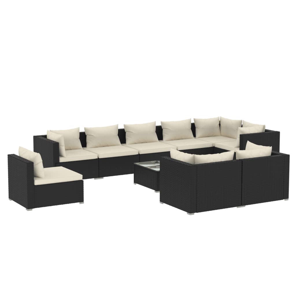 8720286993354_a_en_hd_1 vidaXL 10 Piece Garden Lounge Set with Cushions Poly Rattan Black - Image 2