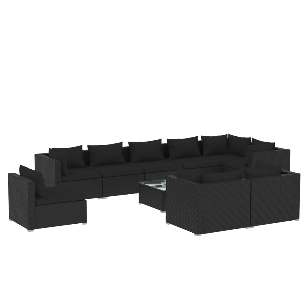 8720286993361_a_en_hd_1 vidaXL 10 Piece Garden Lounge Set with Cushions Poly Rattan Black - Image 2