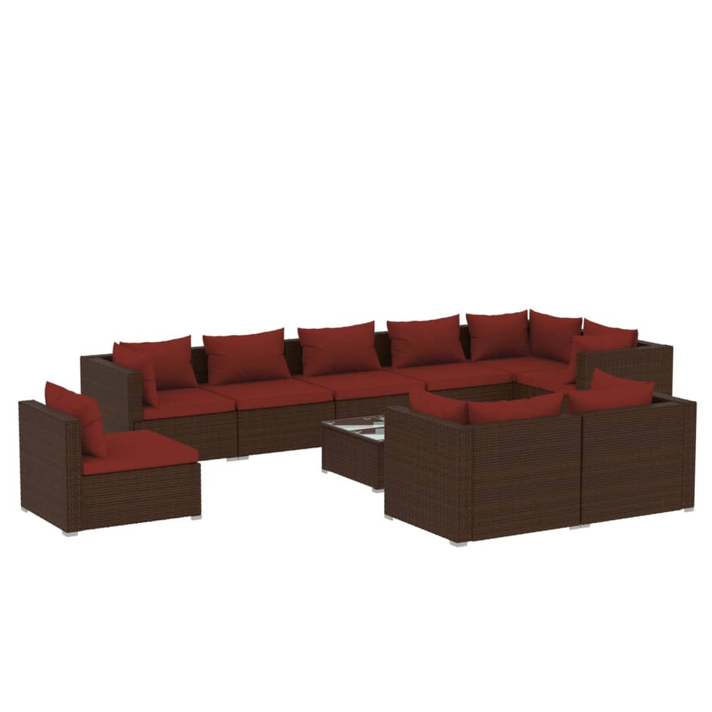 8720286993392_a_en_hd_1 vidaXL 10 Piece Garden Lounge Set with Cushions Poly Rattan Brown - Image 2