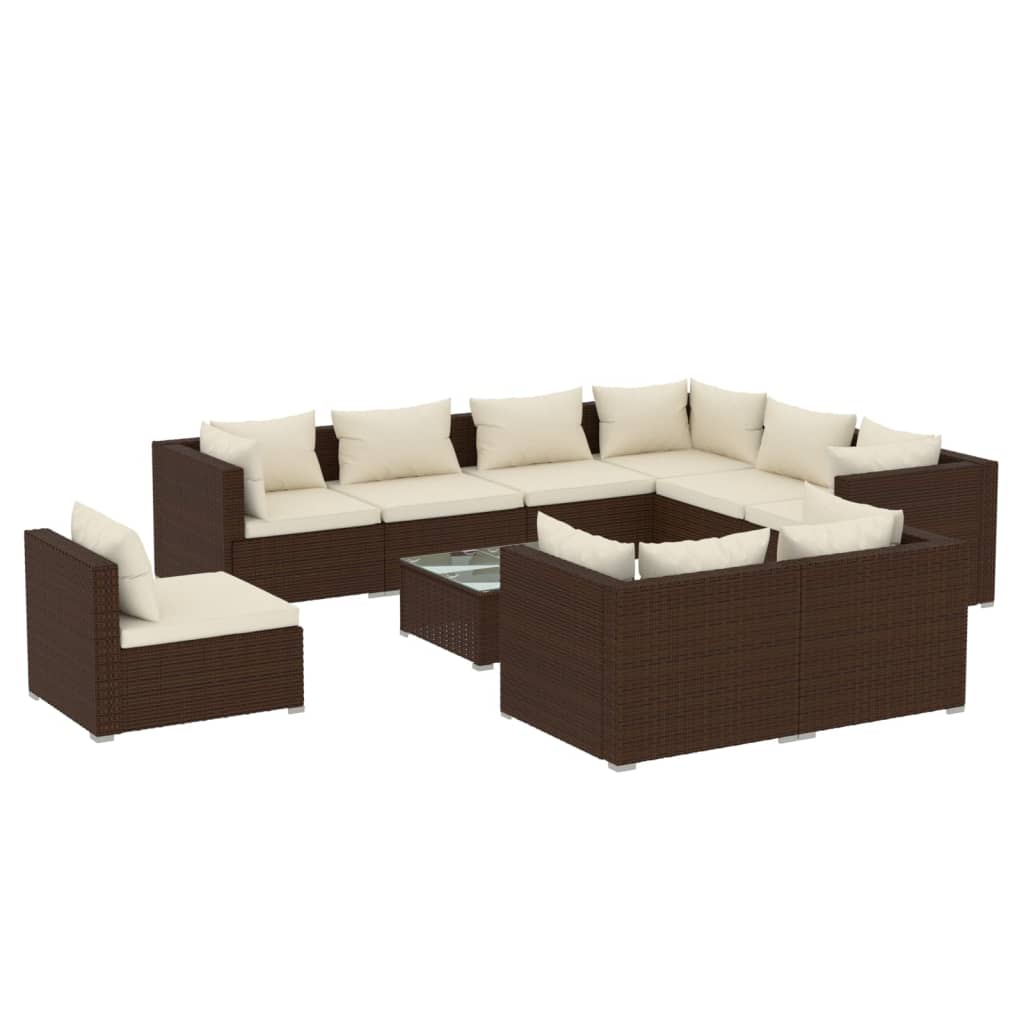 8720286993545_a_en_hd_1 vidaXL 10 Piece Garden Lounge Set with Cushions Poly Rattan Brown - Image 2