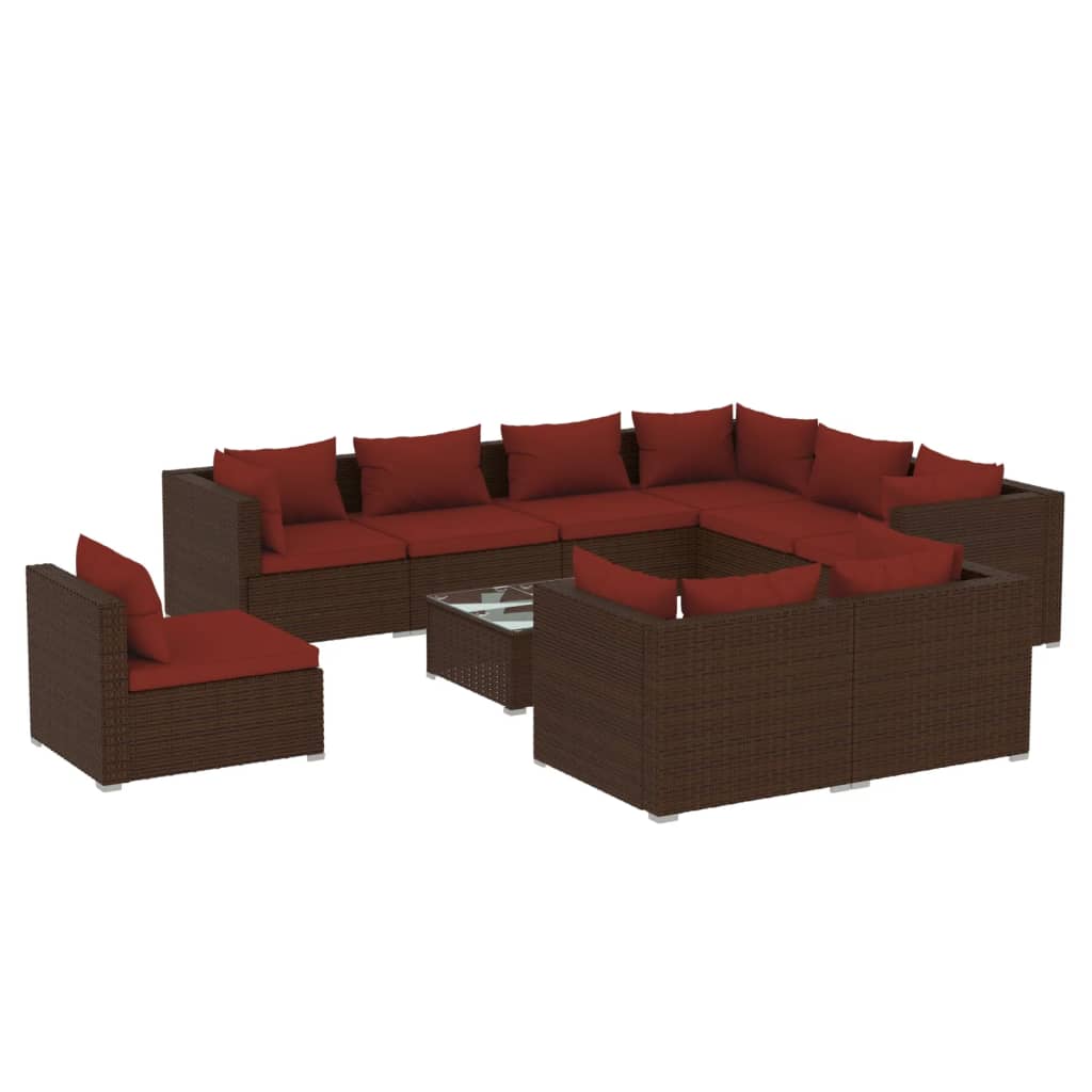 8720286993552_a_en_hd_1 vidaXL 10 Piece Garden Lounge Set with Cushions Poly Rattan Brown - Image 2
